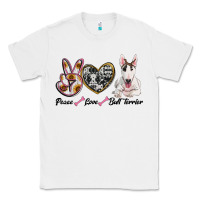 White peace love bull terrier Classic Tee - RanaPortraitStore