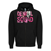 Black Dental Squad with Teeth Zipper Hoodie - texasbilliewilder