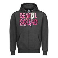 Charcoal Heather Dental Squad with Teeth Zipper Hoodie - texasbilliewilder