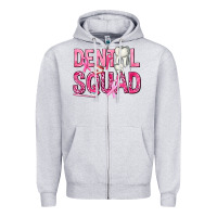 Heather Grey Dental Squad with Teeth Zipper Hoodie - texasbilliewilder