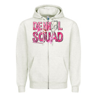Oatmeal Heather Dental Squad with Teeth Zipper Hoodie - texasbilliewilder