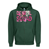 Sports Green Dental Squad with Teeth Zipper Hoodie - texasbilliewilder
