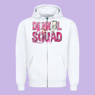 Dental Squad With Teeth Zipper Hoodie Designed By Texasbilliewilder