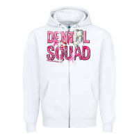White Dental Squad with Teeth Zipper Hoodie - texasbilliewilder