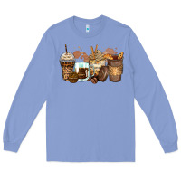 Colony Blue leopard coffee cups Long Sleeve Tee - Zillion Design Studio