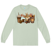 Matcha leopard coffee cups Long Sleeve Tee - Zillion Design Studio