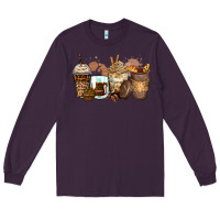 Plum leopard coffee cups Long Sleeve Tee - Zillion Design Studio