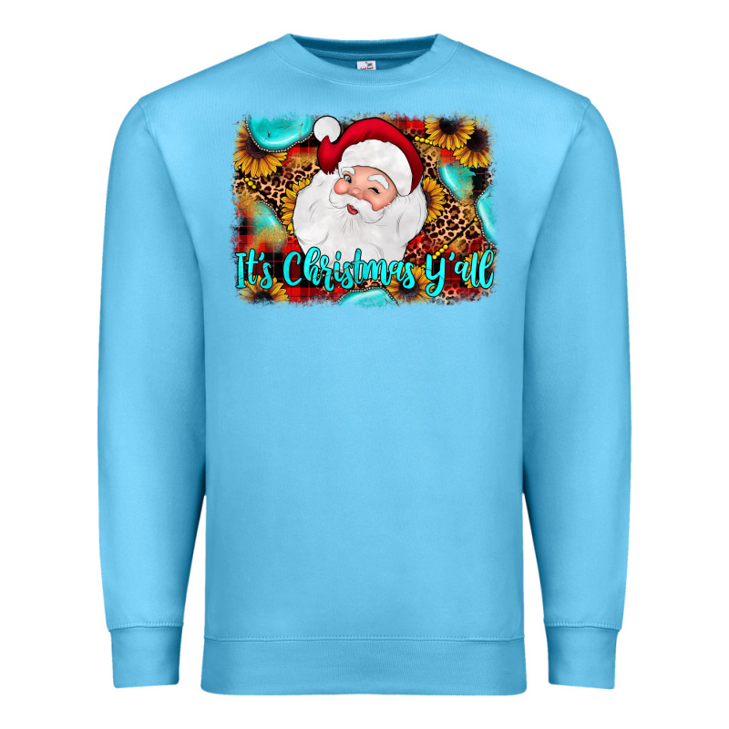 It's Christmas Y'all Background Premium Sweatshirt by JahusDesignShop | Teevron