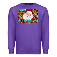 Purple it's Christmas y'all background Premium Sweatshirt - JahusDesignShop