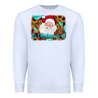 White it's Christmas y'all background Premium Sweatshirt - JahusDesignShop