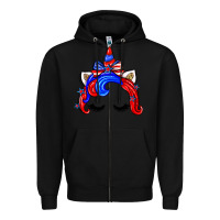Black 4th of july unicorn Zipper Hoodie - Zillion Design Studio