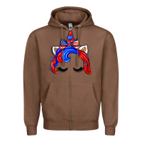 Chestnut 4th of july unicorn Zipper Hoodie - Zillion Design Studio