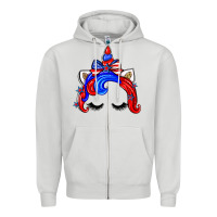 Dove Grey 4th of july unicorn Zipper Hoodie - Zillion Design Studio