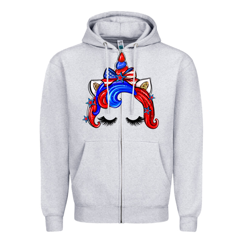 4th Of July Unicorn Zipper Hoodie by Zillion Design Studio | Teevron