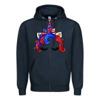 Navy 4th of july unicorn Zipper Hoodie - Zillion Design Studio