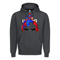 Smoke 4th of july unicorn Zipper Hoodie - Zillion Design Studio