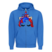 True Royal 4th of july unicorn Zipper Hoodie - Zillion Design Studio