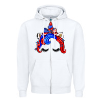 White 4th of july unicorn Zipper Hoodie - Zillion Design Studio