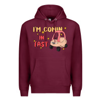 Burgundy i'm comin in fast Premium Hoodie - MaliasSmallBusiness