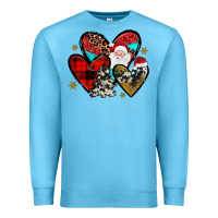 Ocean Blue Christmas heart Premium Sweatshirt - JahusDesignShop