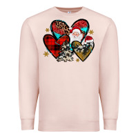 Pale Pink Christmas heart Premium Sweatshirt - JahusDesignShop