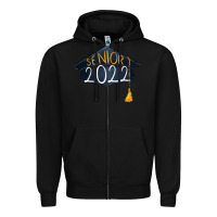 Black senior 2022 graduation cap Zipper Hoodie - RanaPortraitStore