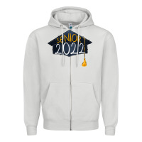 Dove Grey senior 2022 graduation cap Zipper Hoodie - RanaPortraitStore
