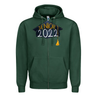 Sports Green senior 2022 graduation cap Zipper Hoodie - RanaPortraitStore
