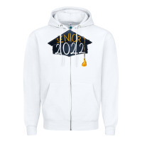 White senior 2022 graduation cap Zipper Hoodie - RanaPortraitStore