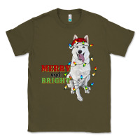 Army Green merry and bright white shepherd Classic Tee - RanaPortraitStore