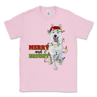 Bubblegum Pink merry and bright white shepherd Classic Tee - RanaPortraitStore