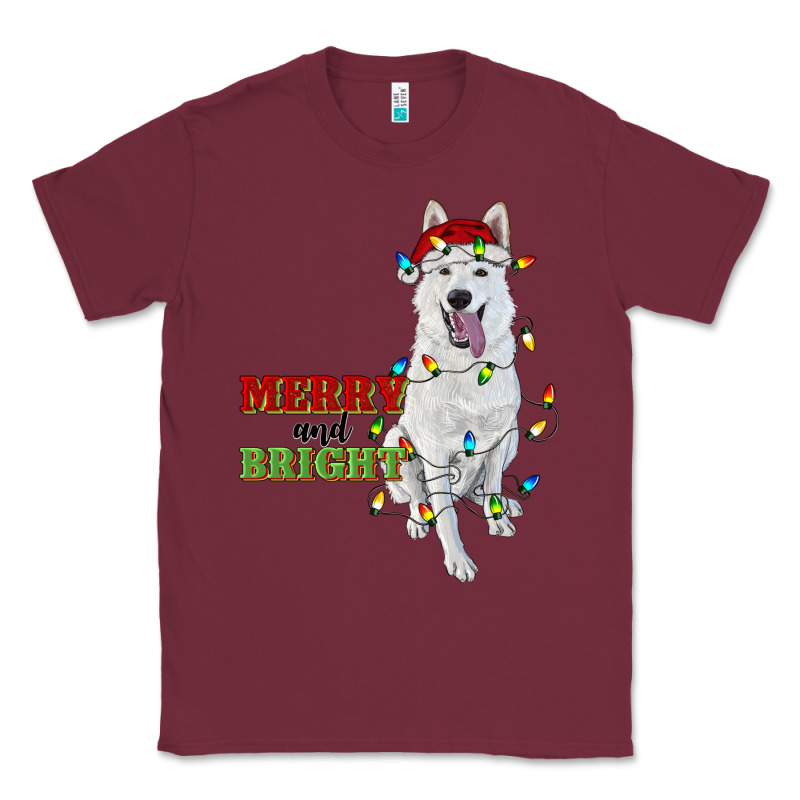 Merry And Bright White Shepherd Classic Tee by RanaPortraitStore | Teevron