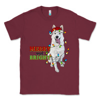 Burgundy merry and bright white shepherd Classic Tee - RanaPortraitStore