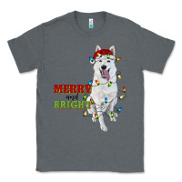 Charcoal Heather merry and bright white shepherd Classic Tee - RanaPortraitStore