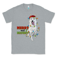 Heather Grey merry and bright white shepherd Classic Tee - RanaPortraitStore