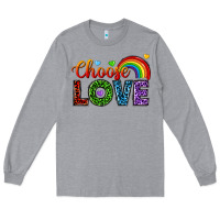 Heather Grey choose love Long Sleeve Tee - texasbilliewilder