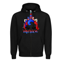 Black 4th of july 'merica unicorn Zipper Hoodie - Zillion Design Studio