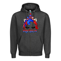 Charcoal Heather 4th of july 'merica unicorn Zipper Hoodie - Zillion Design Studio