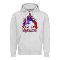 Dove Grey 4th of july 'merica unicorn Zipper Hoodie - Zillion Design Studio