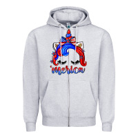 Heather Grey 4th of july 'merica unicorn Zipper Hoodie - Zillion Design Studio