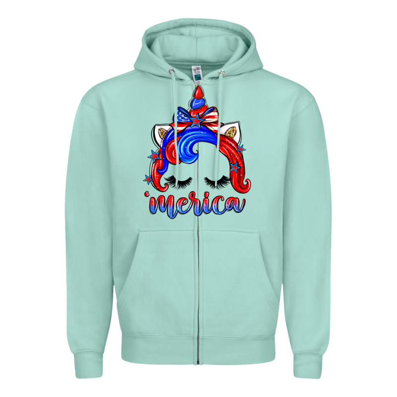 4th Of July 'merica Unicorn Zipper Hoodie by Zillion Design Studio | Teevron