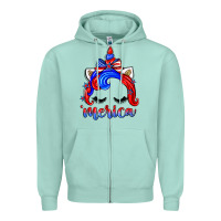 Seafoam 4th of july 'merica unicorn Zipper Hoodie - Zillion Design Studio