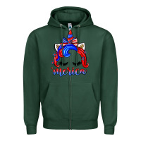Sports Green 4th of july 'merica unicorn Zipper Hoodie - Zillion Design Studio