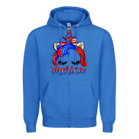 True Royal 4th of july 'merica unicorn Zipper Hoodie - Zillion Design Studio