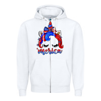 White 4th of july 'merica unicorn Zipper Hoodie - Zillion Design Studio