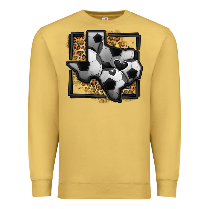 Leopard Soccer Texas Map Premium Sweatshirt by Jasminsmagicworld | Teevron