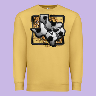 Leopard Soccer Texas Map Premium Sweatshirt Designed By Jasminsmagicworld