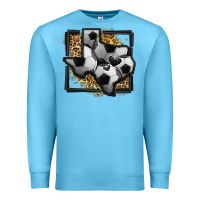 Ocean Blue leopard soccer texas map Premium Sweatshirt - Jasminsmagicworld