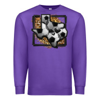 Purple leopard soccer texas map Premium Sweatshirt - Jasminsmagicworld