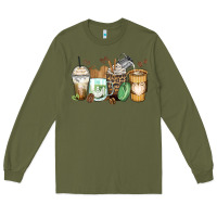 Army Green latte coffee cups Long Sleeve Tee - Zillion Design Studio